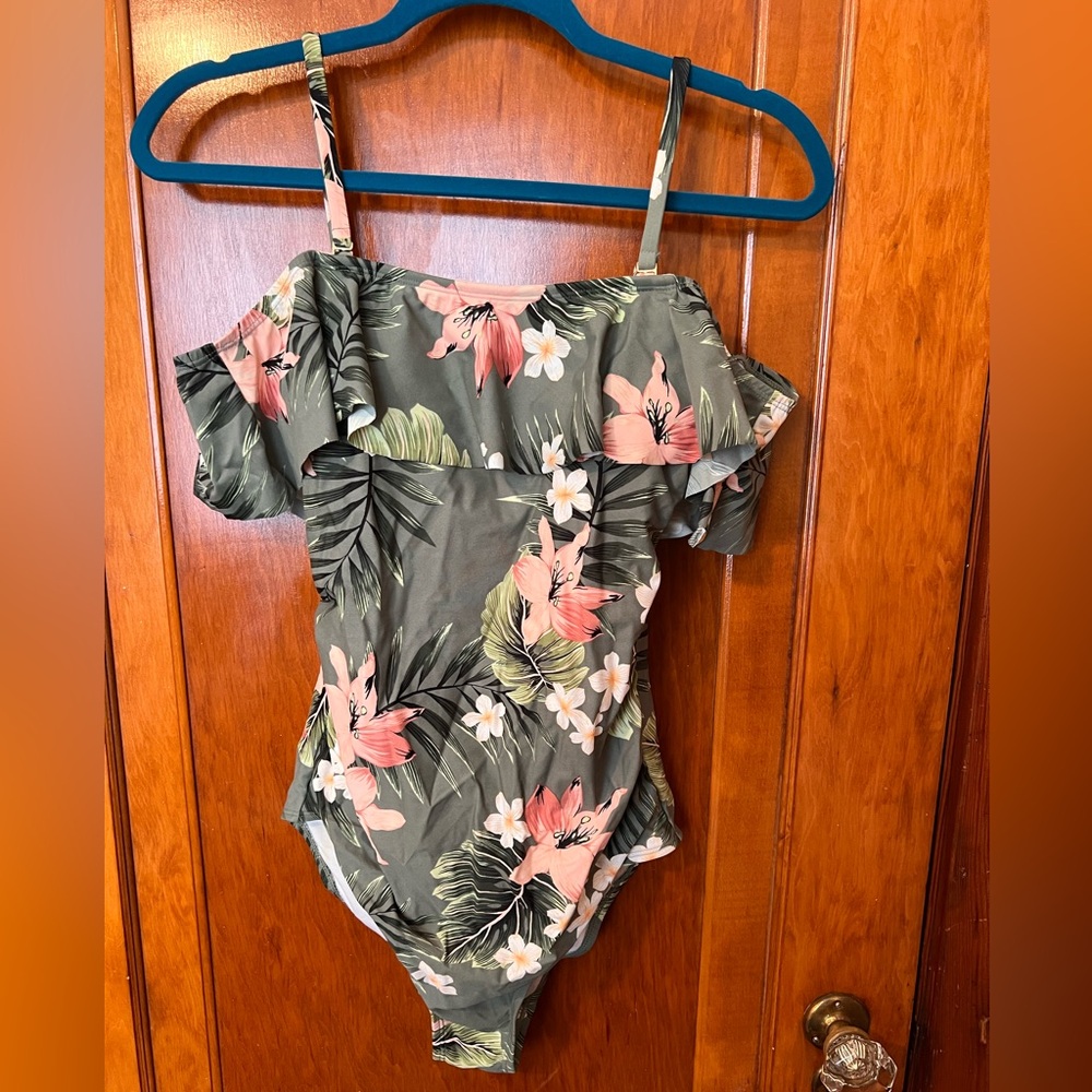 Floral Off-Shoulder Swimsuit